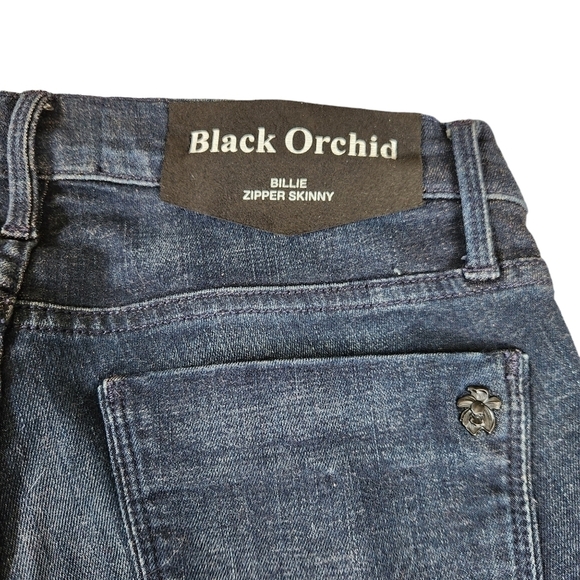 Black orchid Los Angeles mid rise skinny leg blue denim Jean pant - Picture 11 of 12